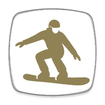 Snowboarder Silhouette Winterurlaub Wintersport - Viereckiger Kühlschrankmagnet - Weiß - Vorne