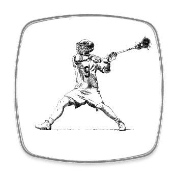 Lacrosse - Square fridge magnet - white - Front