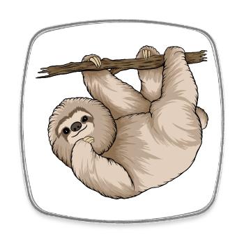 Charming Sloth Hugging Branch  - Square fridge magnet - white - Front