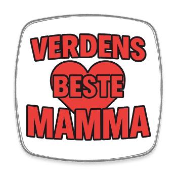 Weltbeste Mama Herz T-Shirt - Viereckiger Kühlschrankmagnet - Weiß - Vorne