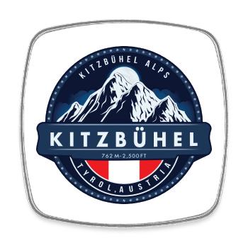 Kitzbühel , Kitzbühel Alps, Austria - Square fridge magnet - white - Front