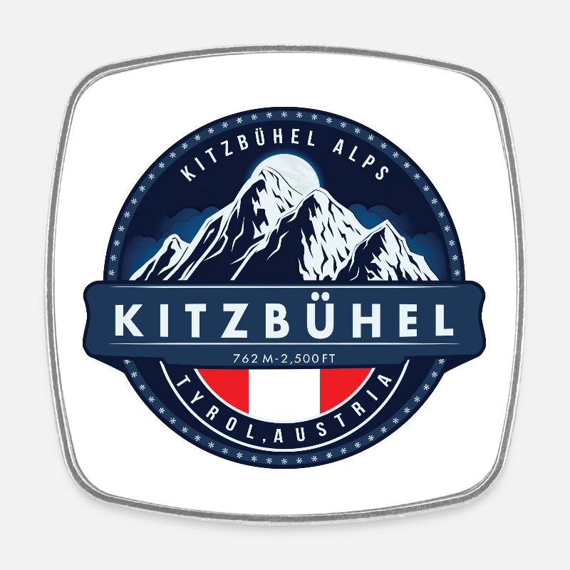 Kitzbühel ,  Kitzbühel Alps, Austria  - Magnet carré - blanc