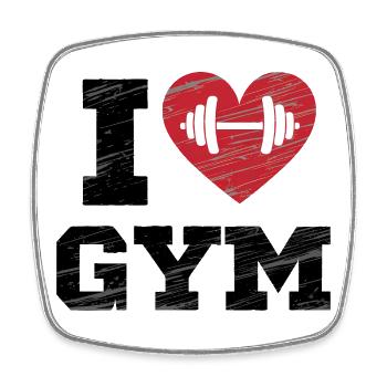 Citation sur la gym - Magnet carré - blanc - Devant