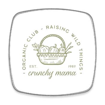 Crunchy mom drôle bio healthy country life - Magnet carré - blanc - Devant