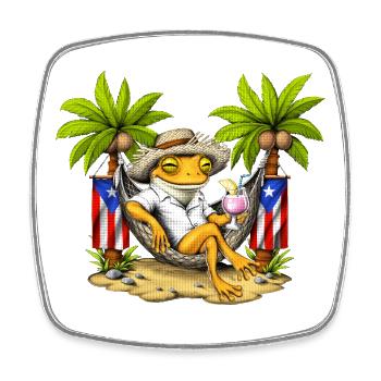 Puerto Rican Coqui Frog - Square fridge magnet - white - Front