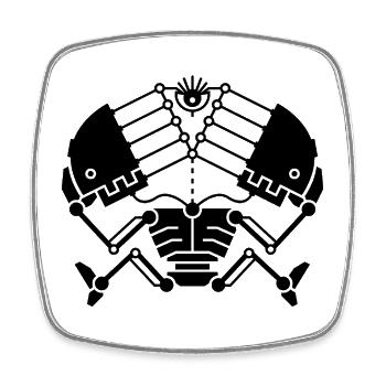 3rd Eye Robotics - black version - Square fridge magnet - white - Front