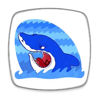Grim Shark - Viereckiger Kühlschrankmagnet - Weiß - Vorne