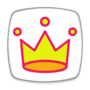 Crown Icon - Viereckiger Kühlschrankmagnet - Weiß - Vorne