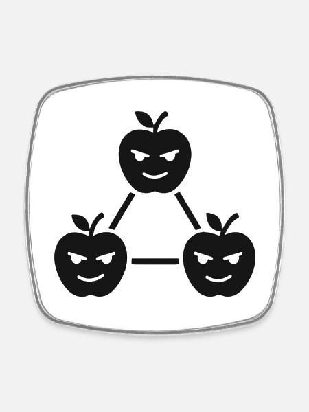 Apple conspiracy - Square fridge magnet - white