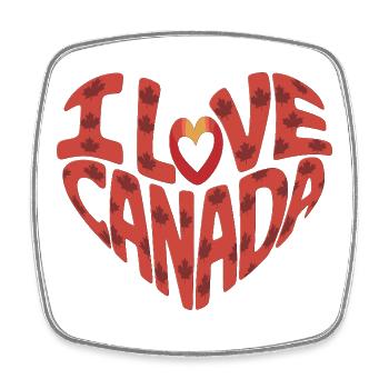 Love Canada heart with maple leaves - Square fridge magnet - white - Front