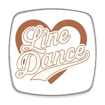 Line Dance - Viereckiger Kühlschrankmagnet - Weiß - Vorne