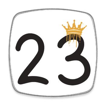 23 - Square fridge magnet - white - Front