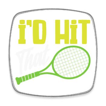 I Beat The Tennis Player Humor - Square fridge magnet - white - Front