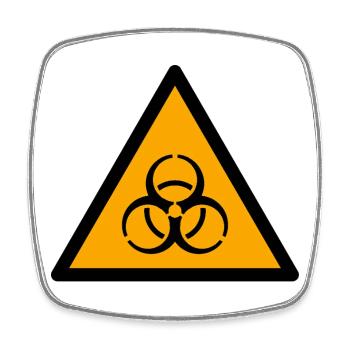 Biohazard - Viereckiger Kühlschrankmagnet - Weiß - Vorne