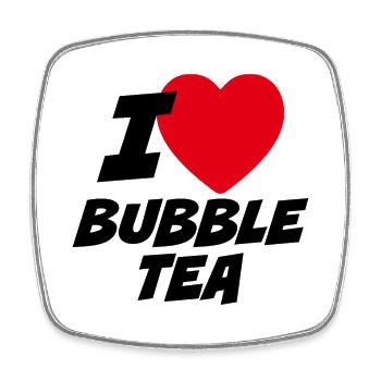 Ich liebe Bubble Tea - Viereckiger Kühlschrankmagnet - Weiß - Vorne