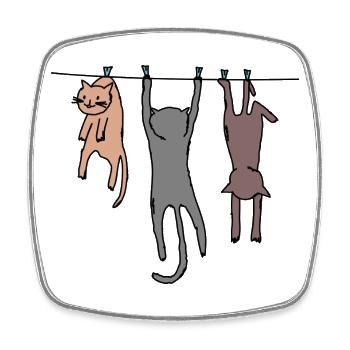 Funny Comic Cat Shirt Gift - Square fridge magnet - white - Front