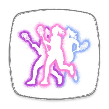 Lacrosse Player Typography Women's Lacrosse - Square fridge magnet - white - Front