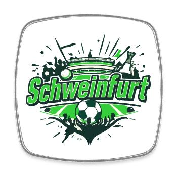 Assistance pour le football à Schweinfurt - Magnet carré - blanc - Devant