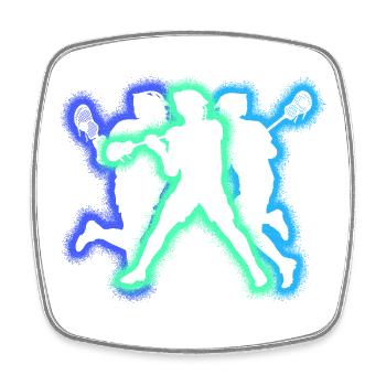 Lacrosse Player Silhouettes Men Lacrosse Boy - Square fridge magnet - white - Front