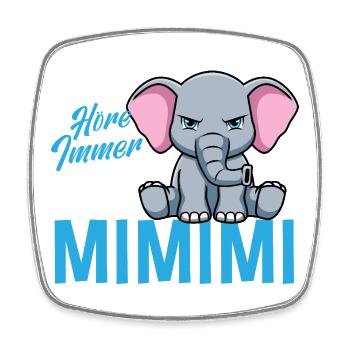 Ich Höre Immer Nur Ein Mimimi Elefant - Viereckiger Kühlschrankmagnet - Weiß - Vorne