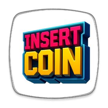 Conception de jeu rétro néon - Magnet carré - blanc - Devant