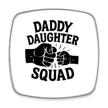 Papa Fille Squad Assorti Père Fille - Magnet carré - blanc - Devant