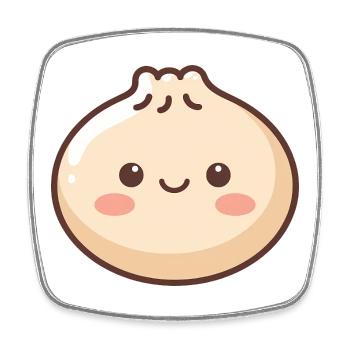 Cute Dumpling Kawaii Food Lover - Square fridge magnet - white - Front