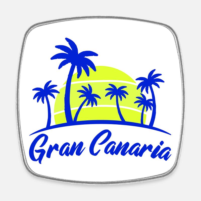 Gran Canaria sunset with palm trees - Square fridge magnet - white