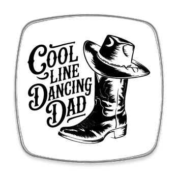 Linedance Papa cooler Line Dance Papa - Viereckiger Kühlschrankmagnet - Weiß - Vorne