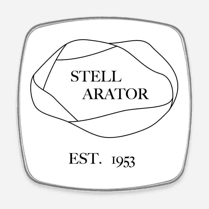 Stellarator Fusion Power Geometric Design - Square fridge magnet - white