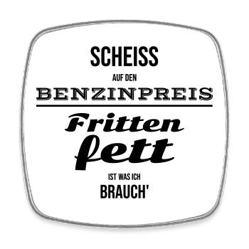 Without frying fat is a stop for fries - Square fridge magnet - white - Front