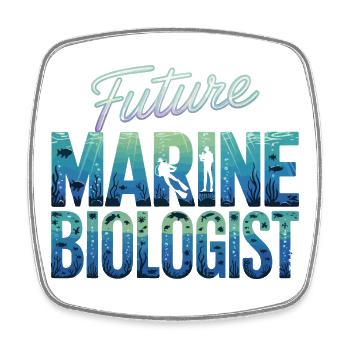 Future of Marine Biology - Square fridge magnet - white - Front