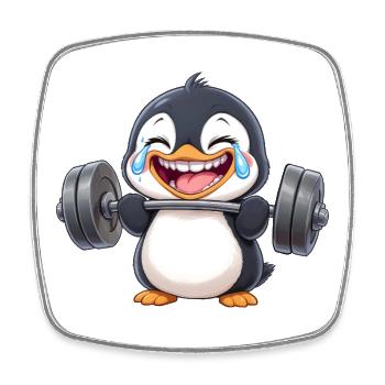 Starker Pinguin mit Hantel Fitness Bodybuilding - Viereckiger Kühlschrankmagnet - Weiß - Vorne