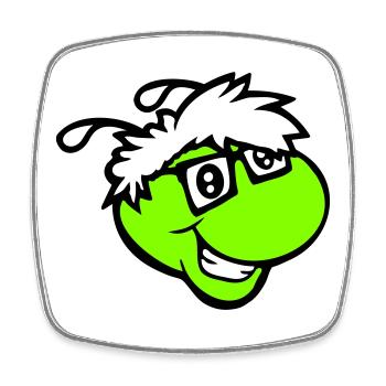 Nerd Caterpillar Intelligent Geek Worm Horn-rimmed Glasses Smart - Square fridge magnet - white - Front