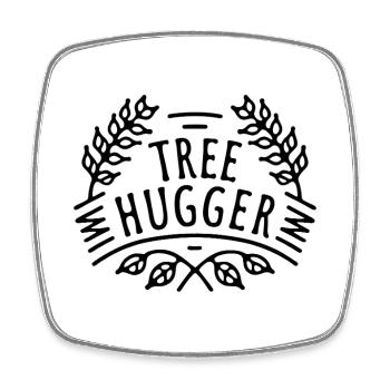 Baumumarmer, Wald, Bäume, Liebhaber, lustiger Humor - Viereckiger Kühlschrankmagnet - Weiß - Vorne