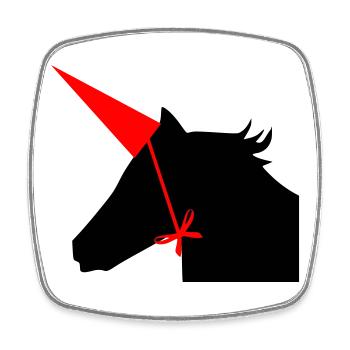 Einhorn Hut - Viereckiger Kühlschrankmagnet - Weiß - Vorne