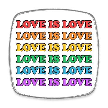Typographie arc-en-ciel « Vivre et laisser vivre » - Magnet carré - blanc - Devant