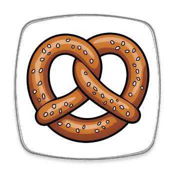 Brezel-Herz-Illustration - Viereckiger Kühlschrankmagnet - Weiß - Vorne