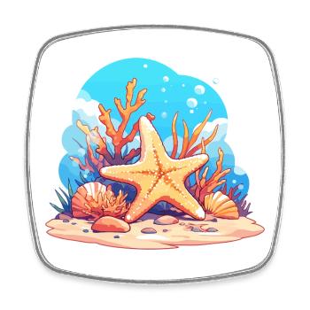 Étoile de mer Étoile de mer - Magnet carré - blanc - Devant