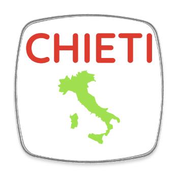 Italian map with Chieti lettering - Square fridge magnet - white - Front
