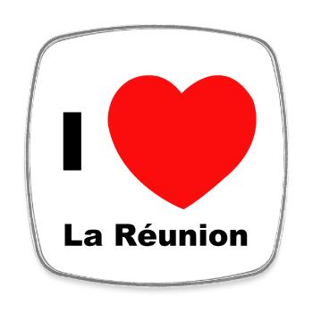 Ich liebe La Réunion - Viereckiger Kühlschrankmagnet - Weiß - Vorne