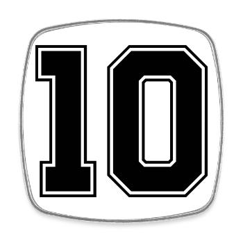 10 - Viereckiger Kühlschrankmagnet - Weiß - Vorne