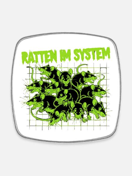 Ratten im System - Punk - Viereckiger Kühlschrankmagnet - Weiß
