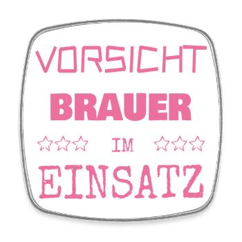 Brauer als Berufung - Viereckiger Kühlschrankmagnet - Weiß - Vorne