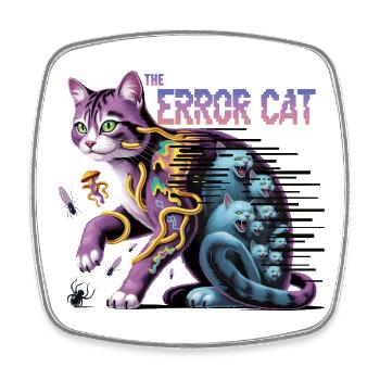 Die irrende Katze Digitale Kunst - Viereckiger Kühlschrankmagnet - Weiß - Vorne