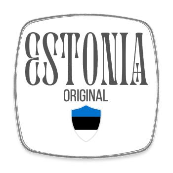 Estonian pride, minimalist sleek design - Square fridge magnet - white - Front