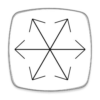 Conception de motifs géométriques abstraits - Magnet carré - blanc - Devant