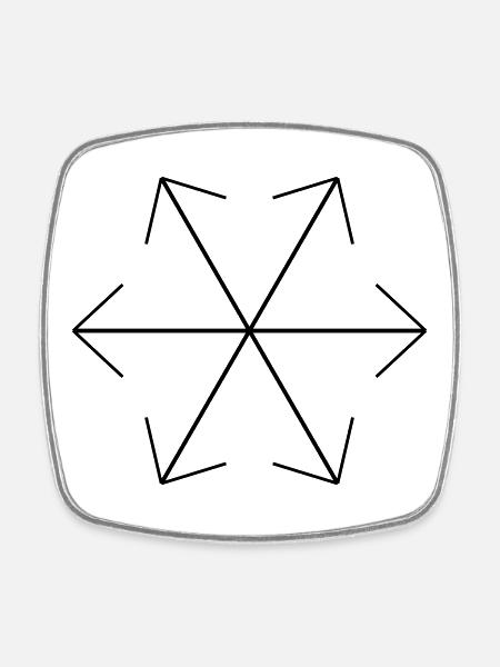 Abstract Geometric Pattern Design - Square fridge magnet - white