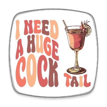 I need a cocktail word game adults - Square fridge magnet - white - Front
