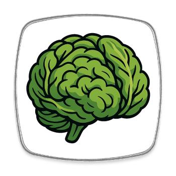 Lettuce Brain - Square fridge magnet - white - Front